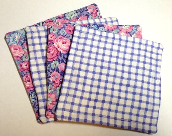 Reusable and Reversible Fabric Coasters Set of 4