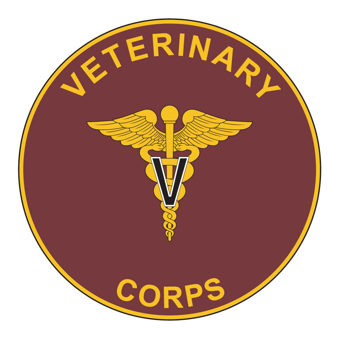 Us Army Veterinary Corps Plaque Full Color Decal Sticker Etsy