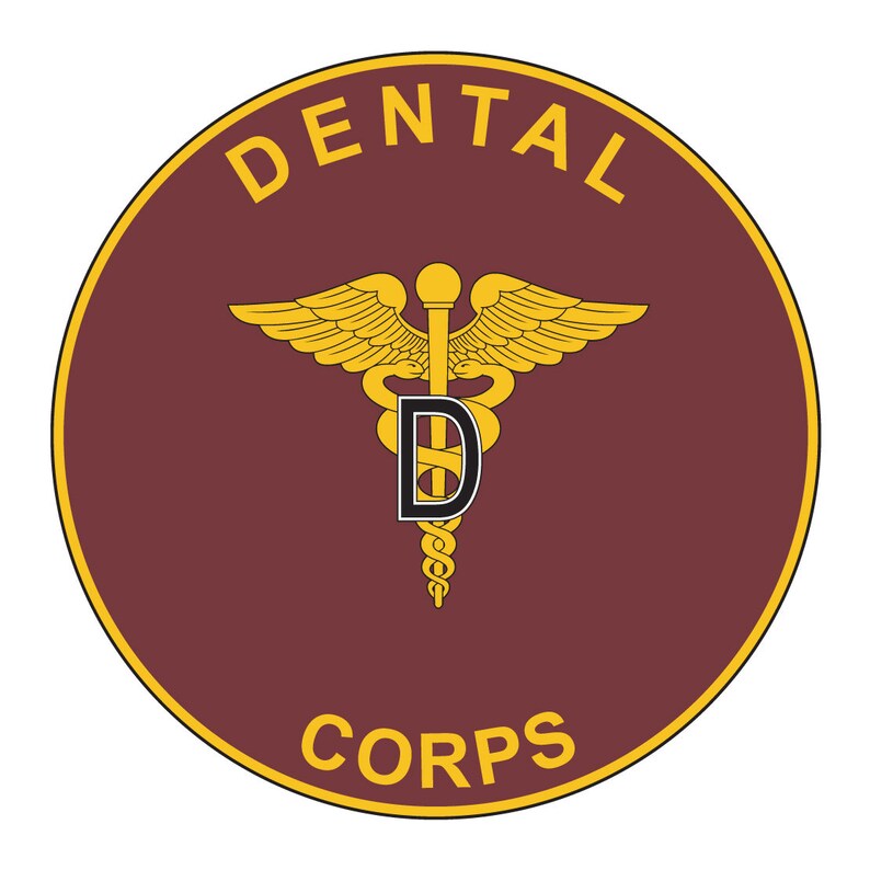 US Army Dental Corps Plaque Decal On 3M Reflective Vinyl Etsy