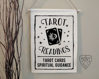 Tarot Readings Tarot Cards Spiritual Guidance Canvas Wall Banner Tarot Sign Witchy Tarot Reader Psychic Decor Witchy Witchcraft Esoteric