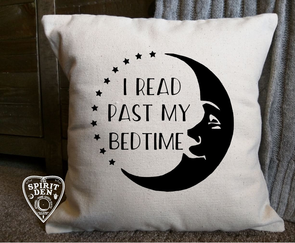 I Read Past My Bedtime Moon Cotton Canvas Pillow Cover Moon Etsy