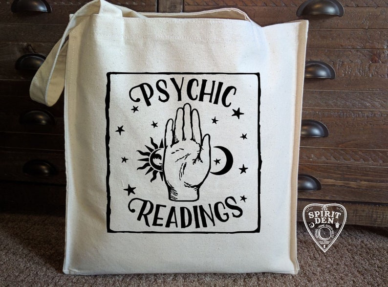 Psychic Medium Psychic Tote Bag New Age Tote Tarot Readings Witchy Accessories Psychic Readings Cotton Canvas Market Tote Bag