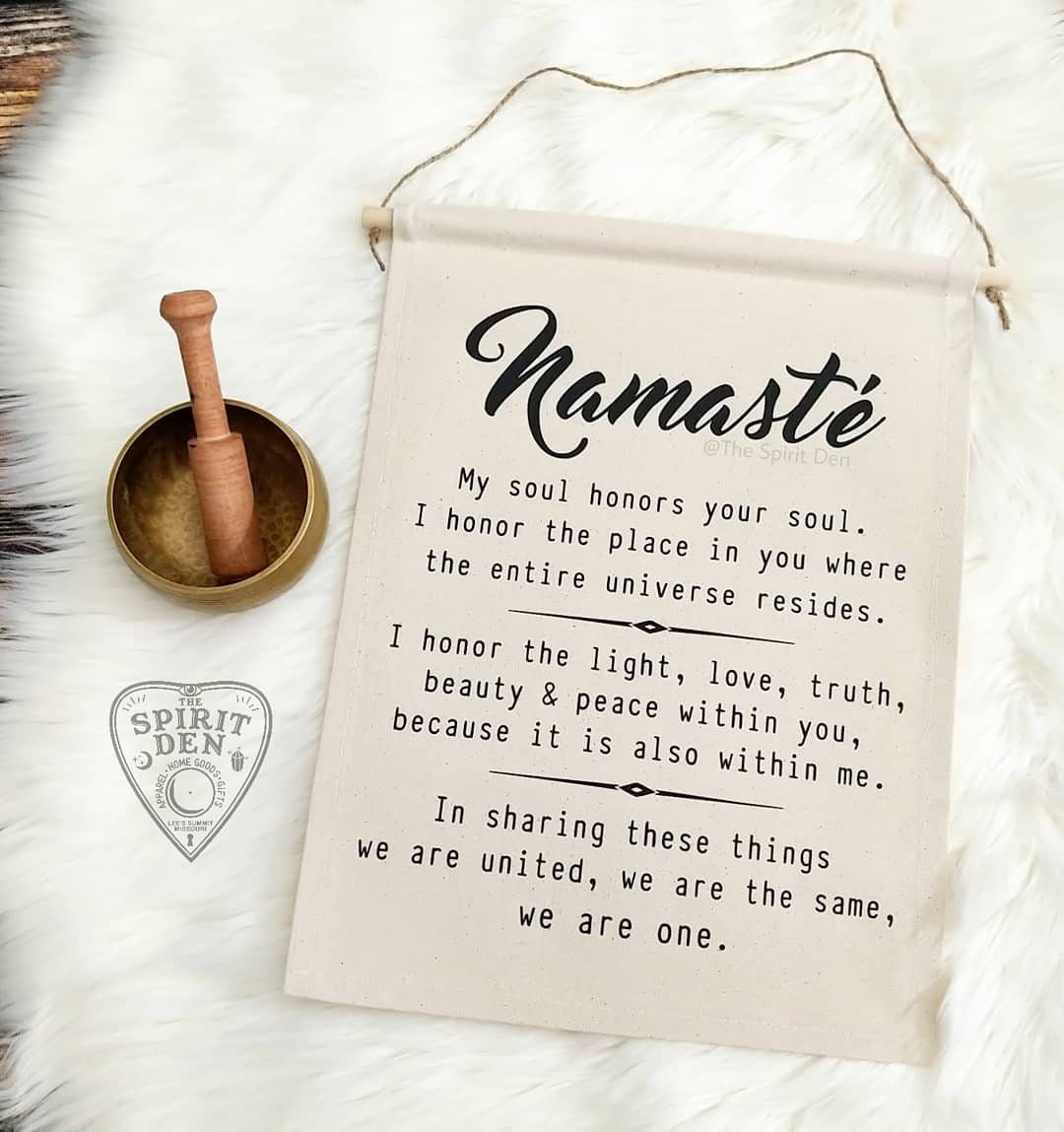 Namaste Definition Cotton Canvas Wall Banner Namaste Banner Etsy