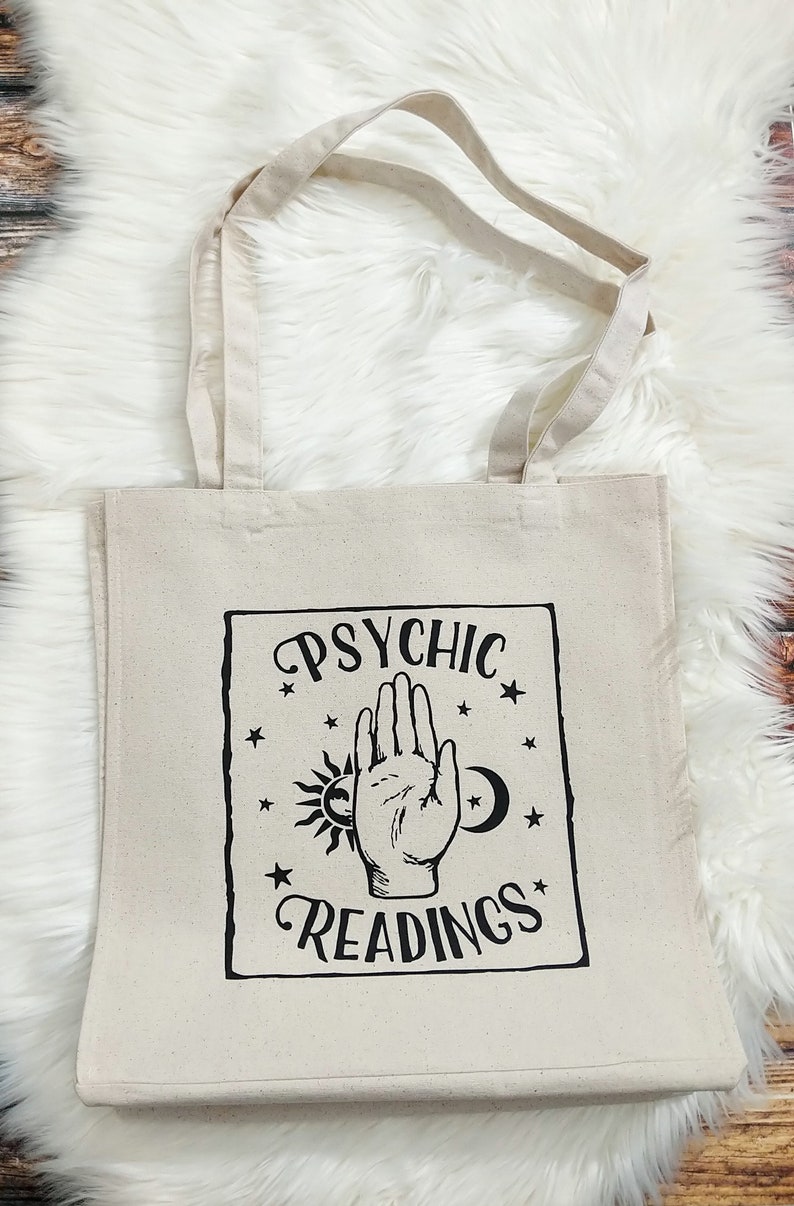 Psychic Medium Psychic Tote Bag New Age Tote Tarot Readings Witchy Accessories Psychic Readings Cotton Canvas Market Tote Bag