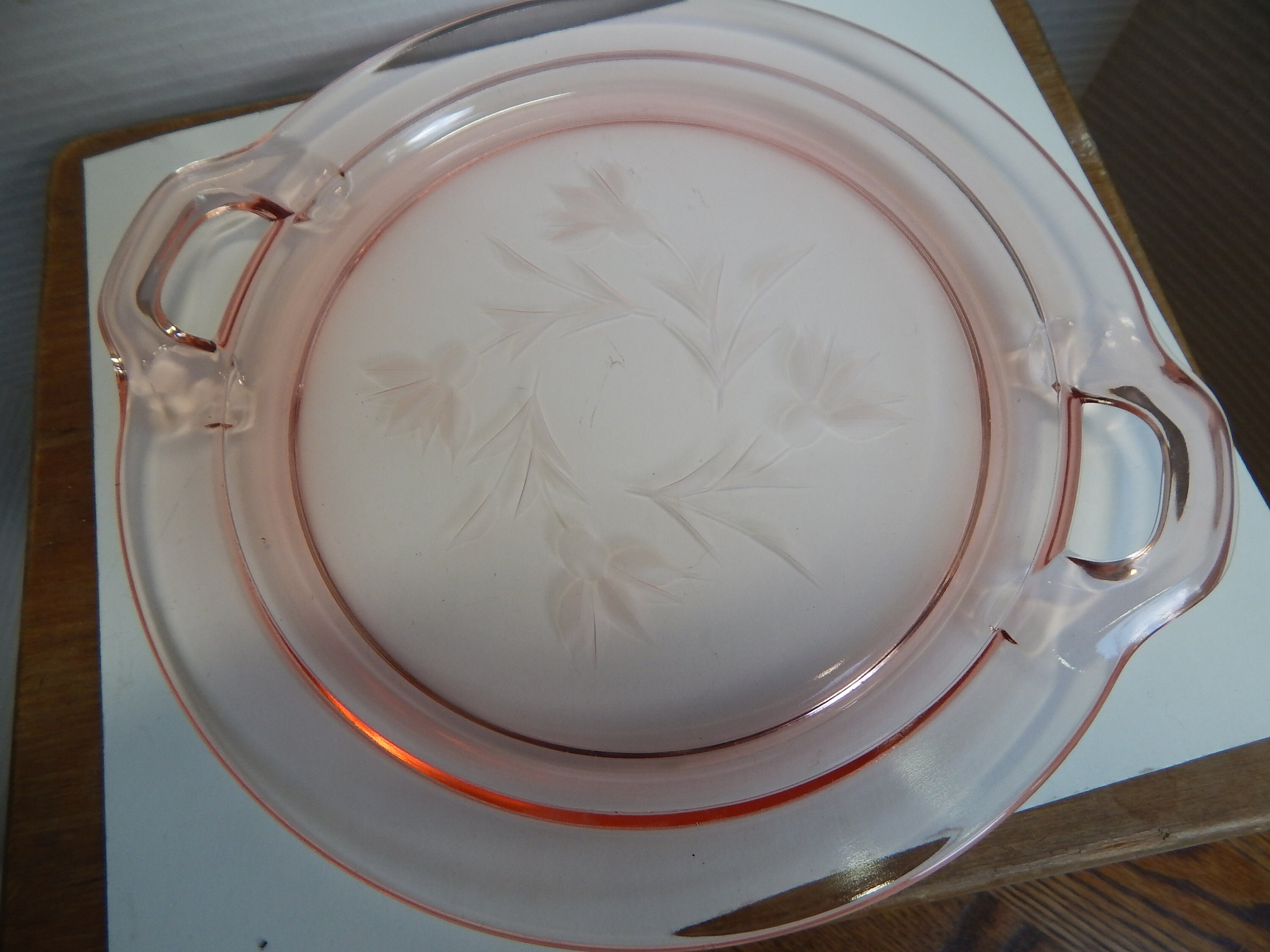 Depression glass cheap cake plate