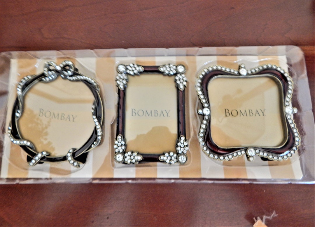 Set of 3 Enamel & Jeweled Picture Frames by Bombay New in Box Etsy