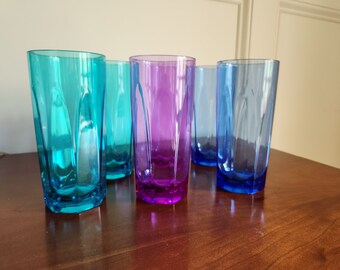 Jewel Toned Drinking Glass Set Of 4