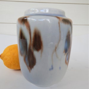 Vintage VONTURY VASE, Studio Art Pottery Floral Ceramic High Gloss Signed Mid Century -MINT