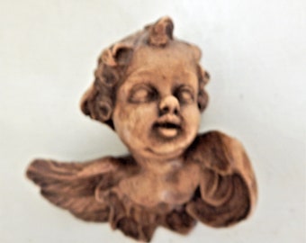 Cherub Wall Plaque: Sweet Baby Angel Bust, Resin?