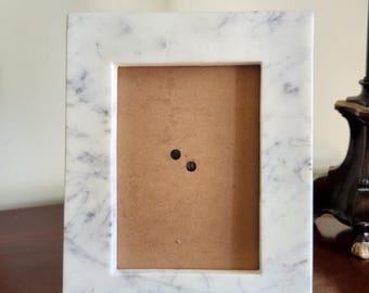 Natural White Marble 5x7 Picture Frame, Tabletop, Portrait or Landscape Orientation