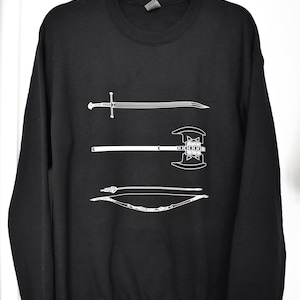 The Trio Weapons Sweatshirt - Aragorn, Gimli, Legolas
