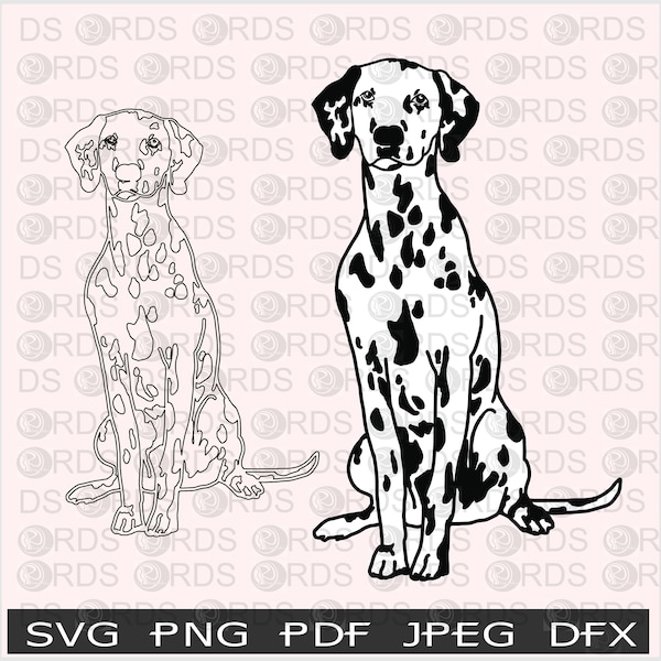 Dalmatian svg, png, pdf, jpeg, dfx  Cut file - Instant Download , Dal SVG, Dalmatian SVG, Dalmatian Clip Art, Dal Drawing, Dalmatian sticker