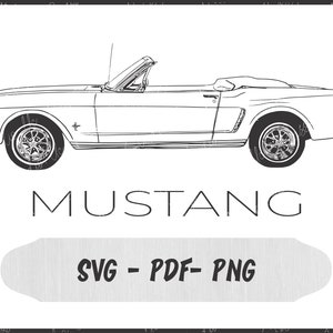 64 Ford Mustang Convertible PNG, SVG, Pdf file - Cut File design - Instant Download - PNG Transparent Background - Mustang Clipart - Cricut