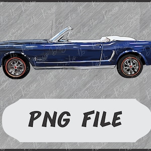 64 Ford Mustang Convertible PNG file - Sublimation design - Instant Download - PNG Transparent Background - Mustang Clipart