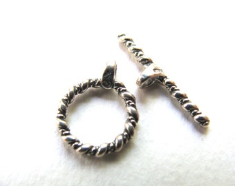 Toggle clasp, Sterling Silver, ring 12mm, toggle 23mm B-8038