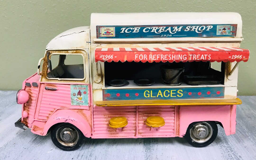 Nostalgic Pink Ice Cream Shop Metal Replica Collectible Food Etsy