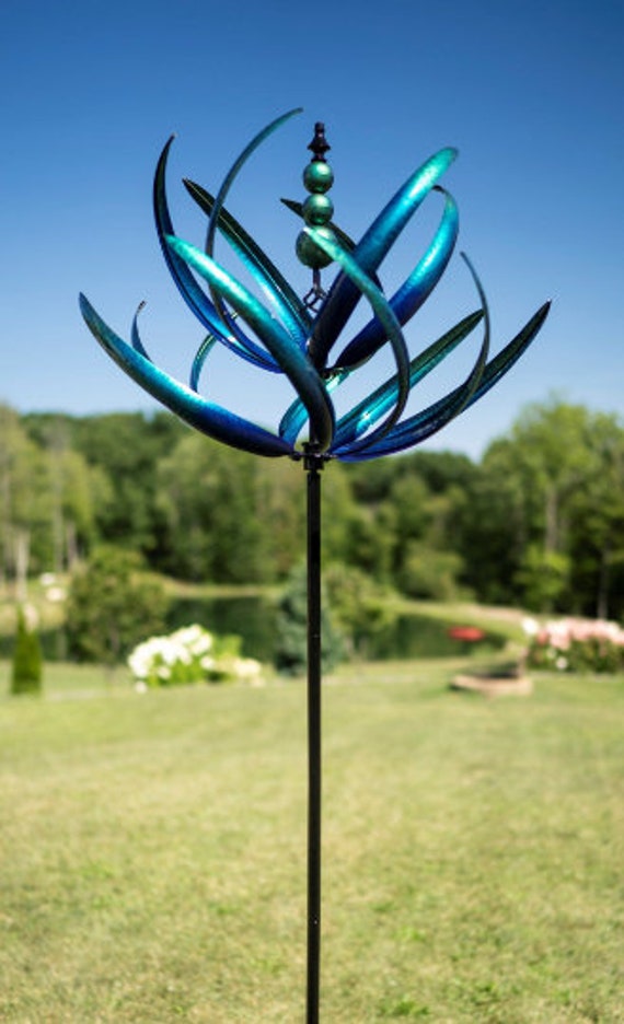 NEW 2021 Blue Wind Spinner Spring Reeds garden art Etsy