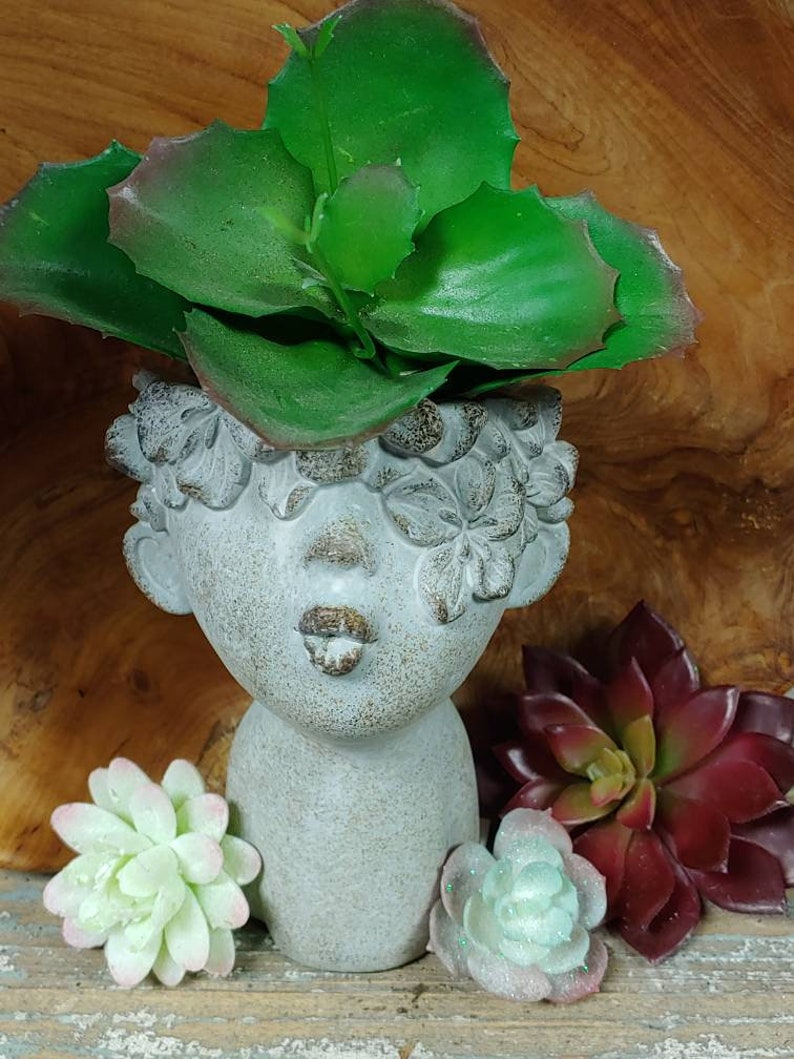 Small Kissing Girl Head Planter Pot 7.5 Etsy