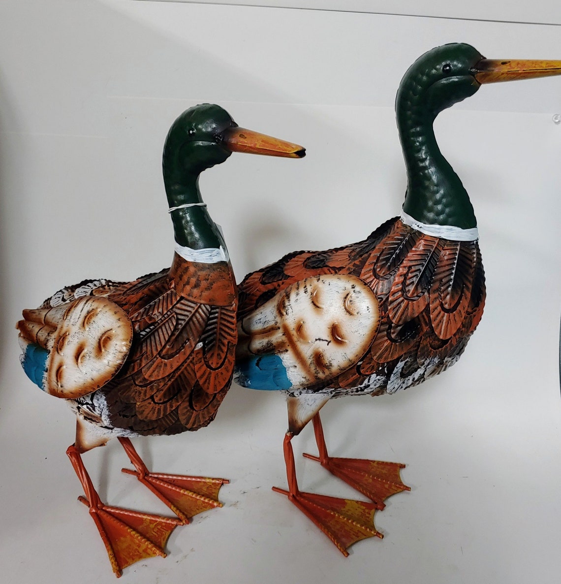 Metal Mallard Duck Statues Outdoor Standing Drake 18 Etsy