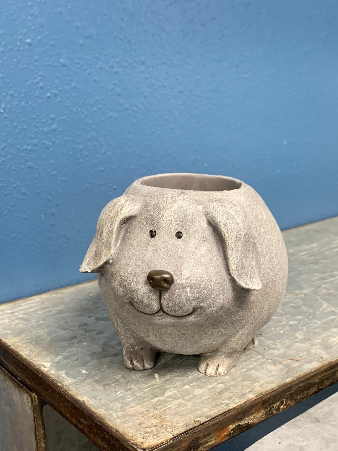 Mini planter Resin dog flower pot Perfect for succulents Etsy