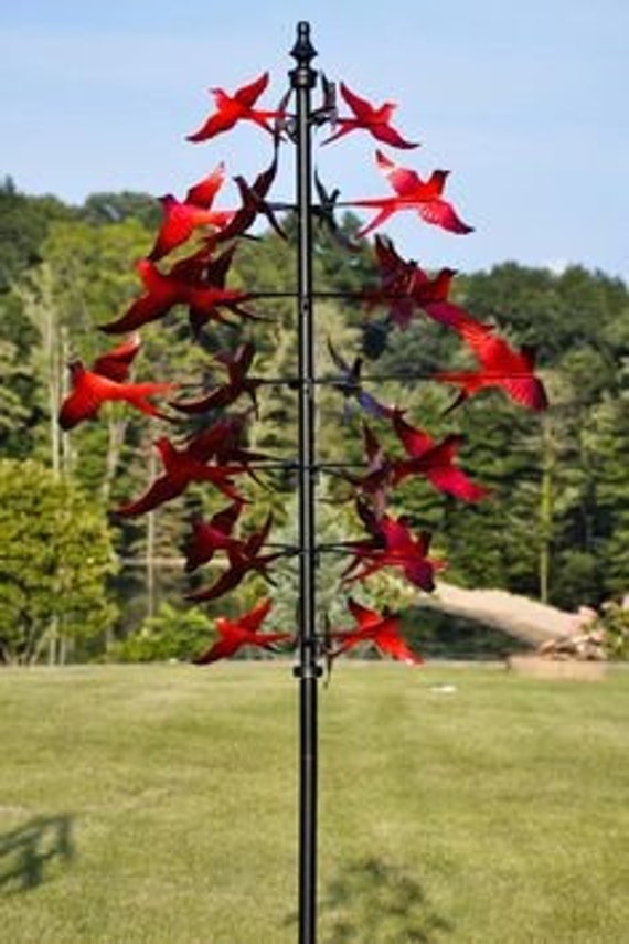 Garden Wind Spinner Cardinals in Flight Spinners Both Etsy
