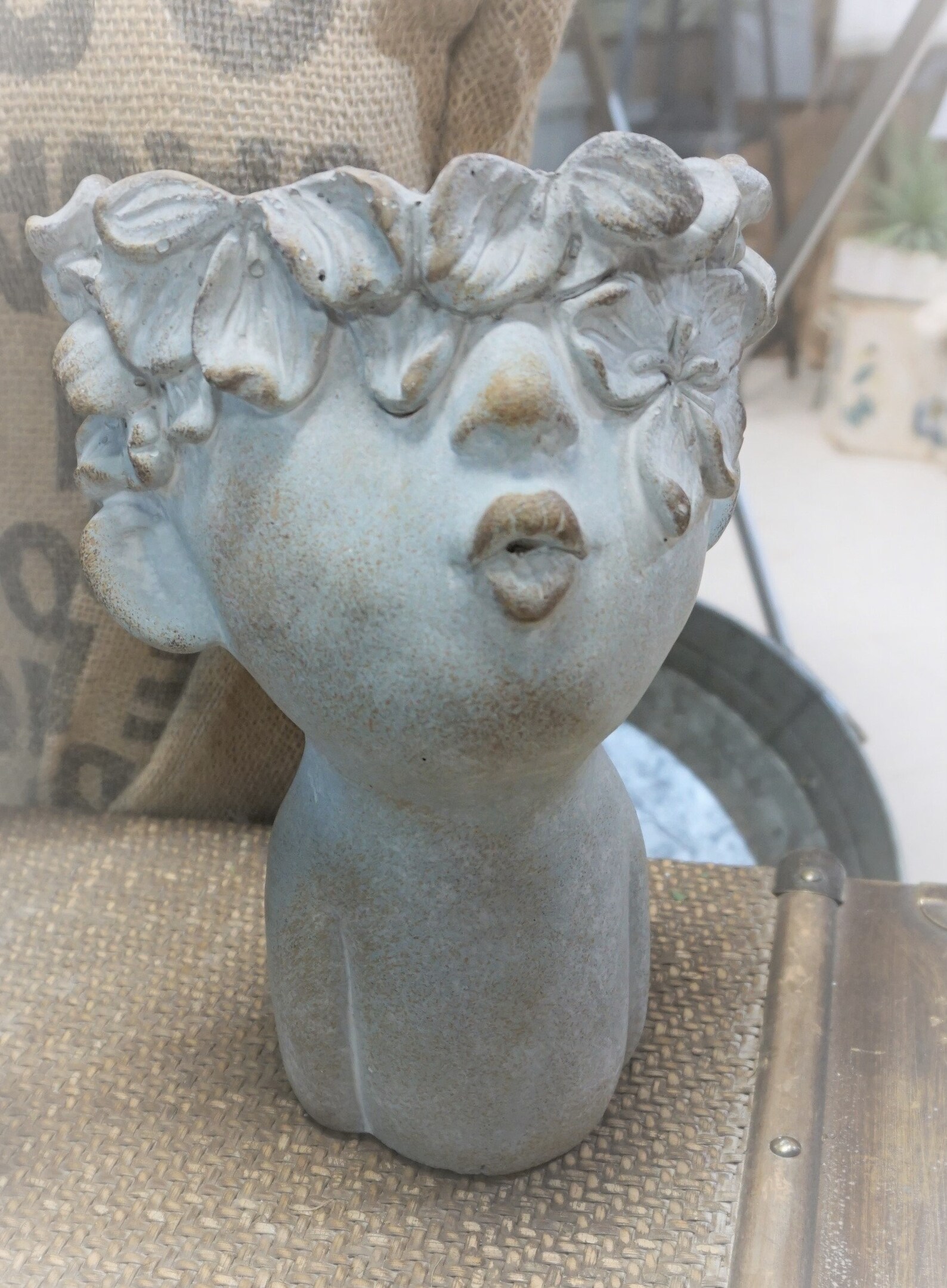 Large Kissing Lady Head Planter Kissy Lips Puckerup Etsy UK