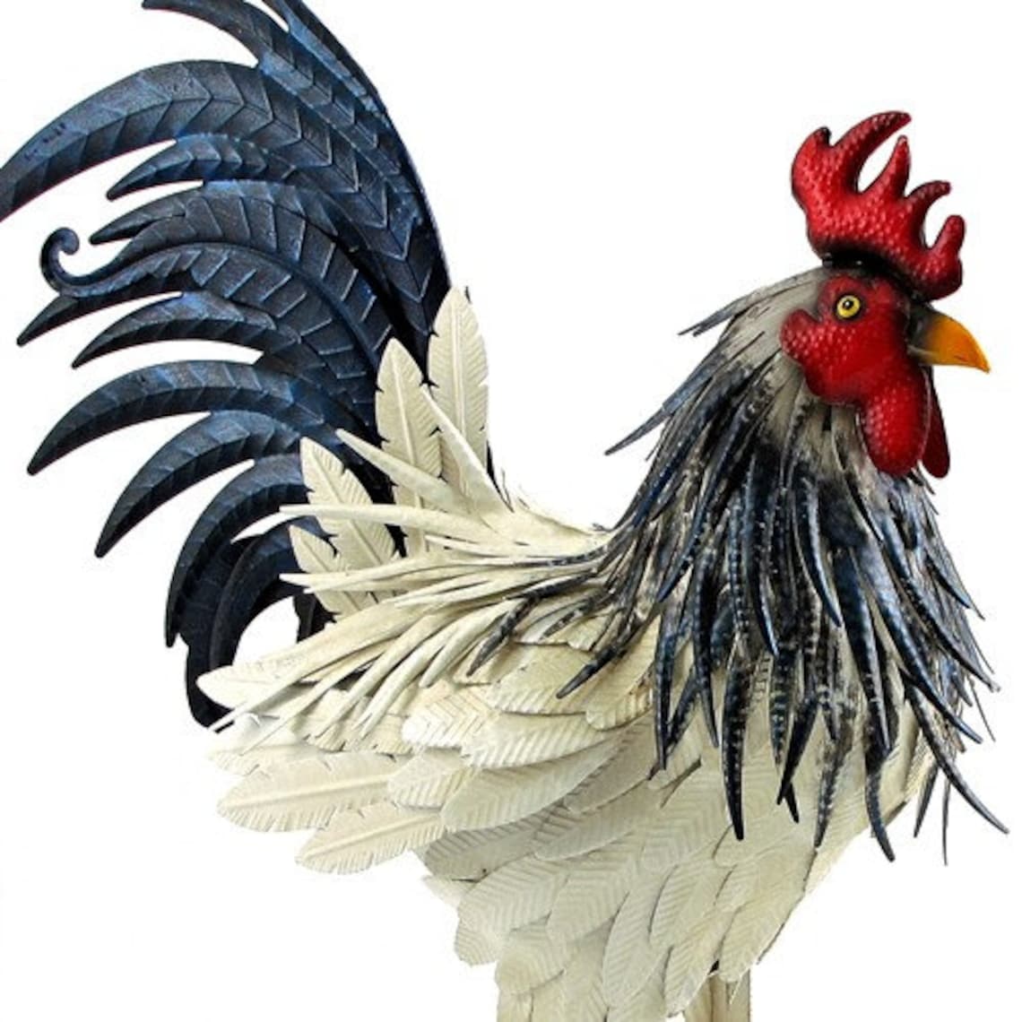 Extra Large metal iron rooster Amazing color and details Etsy
