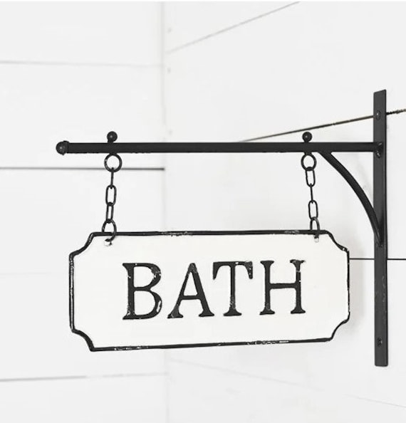 Vintage Look Doublesided Metal BATH Sign Etsy