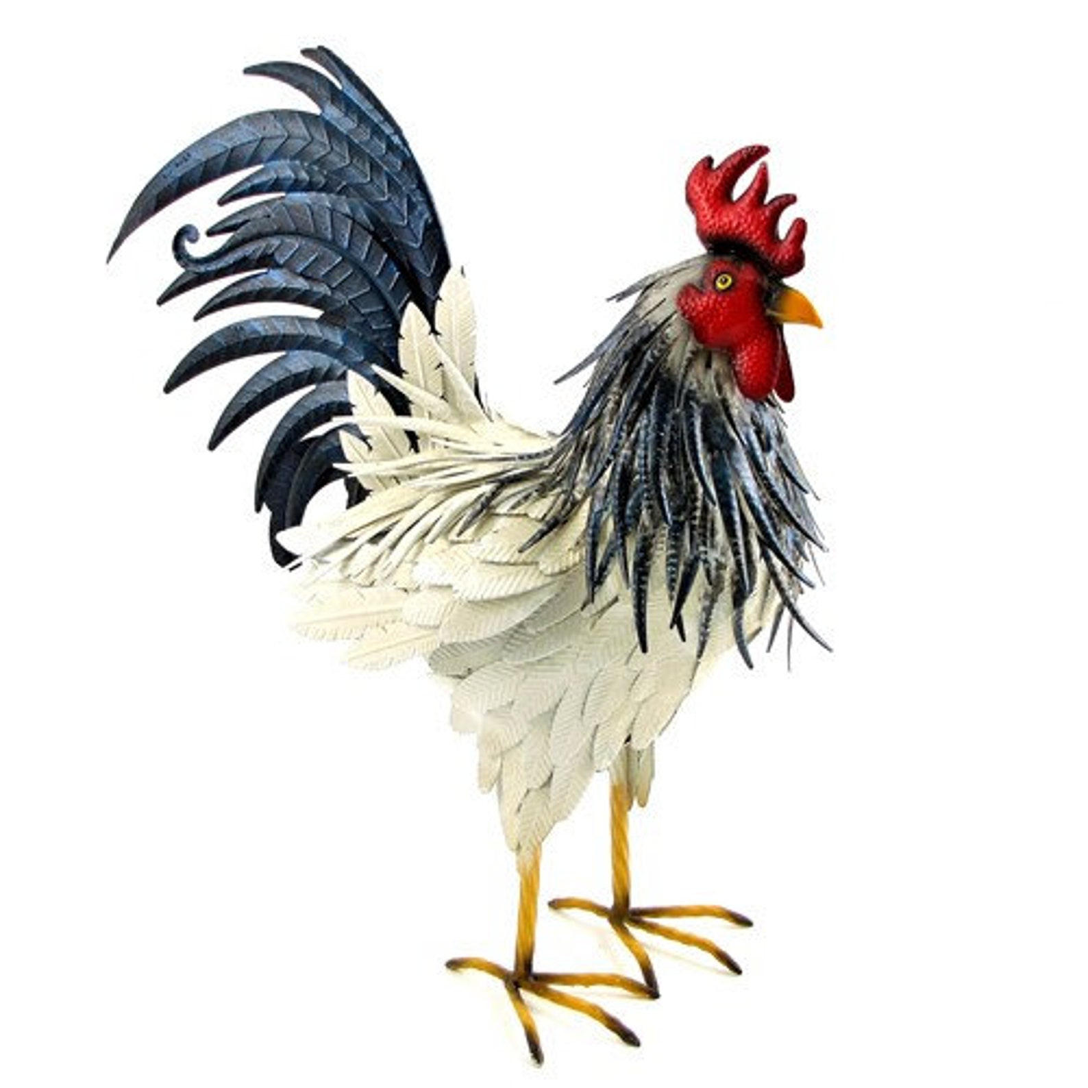Extra Large metal iron rooster Amazing color and details Etsy