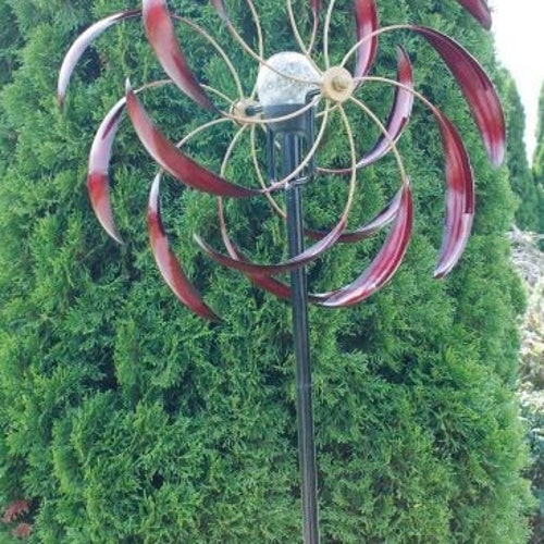 Red Large Wind Spinner Red for Outdoor Garden Metal Wind Etsy