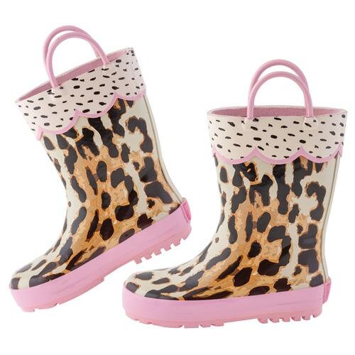 Leuke peuter roze regenlaarzen met luipaardprint Schoenen Meisjesschoenen Laarzen 
