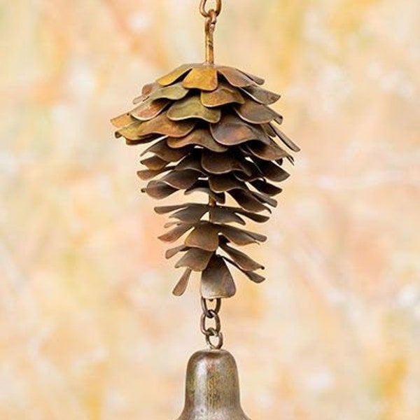 Outdoor hanging metal pinecone ornament