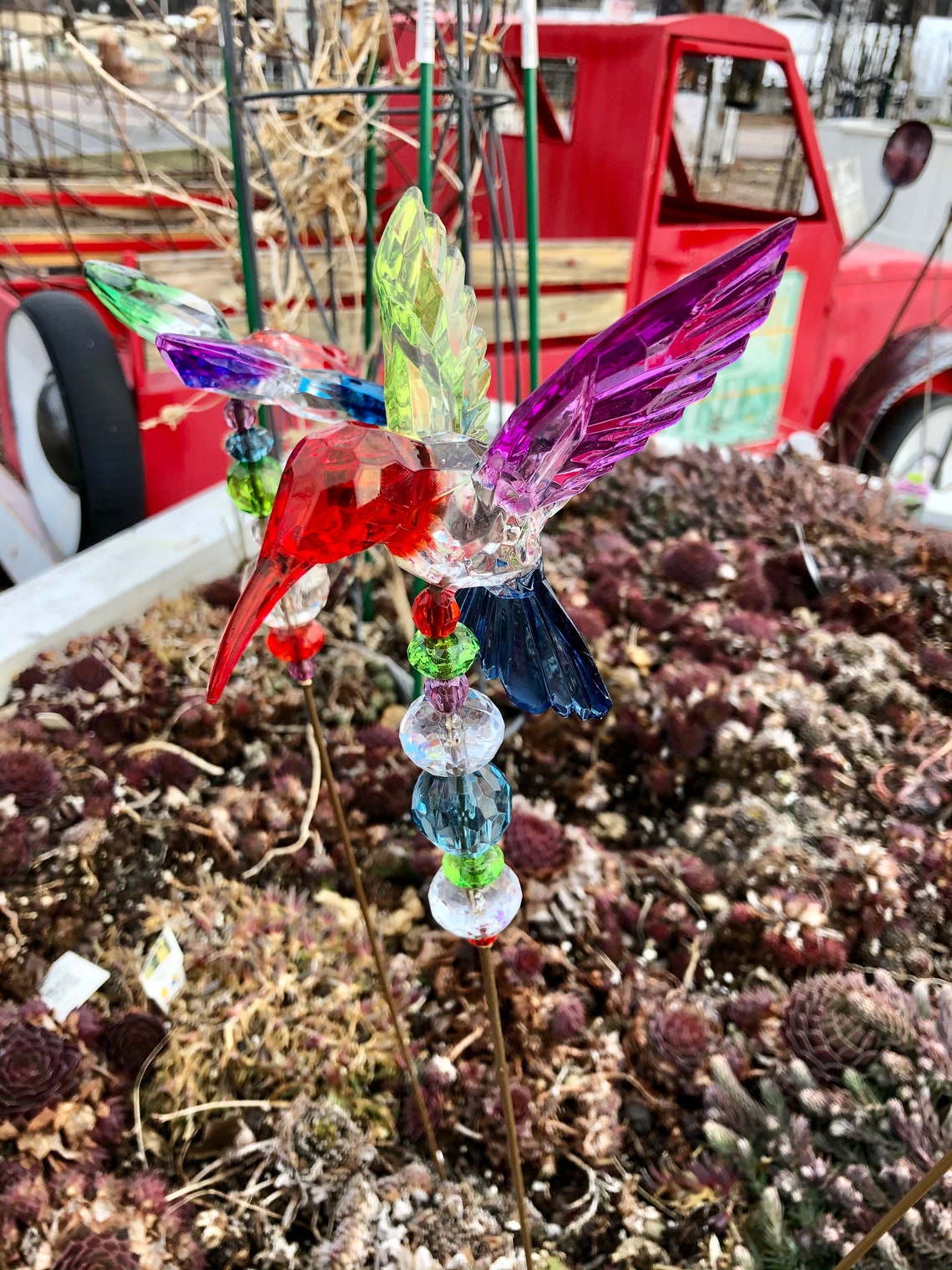 Hummingbird Garden Stakes 20 3 Assorted colors Etsy