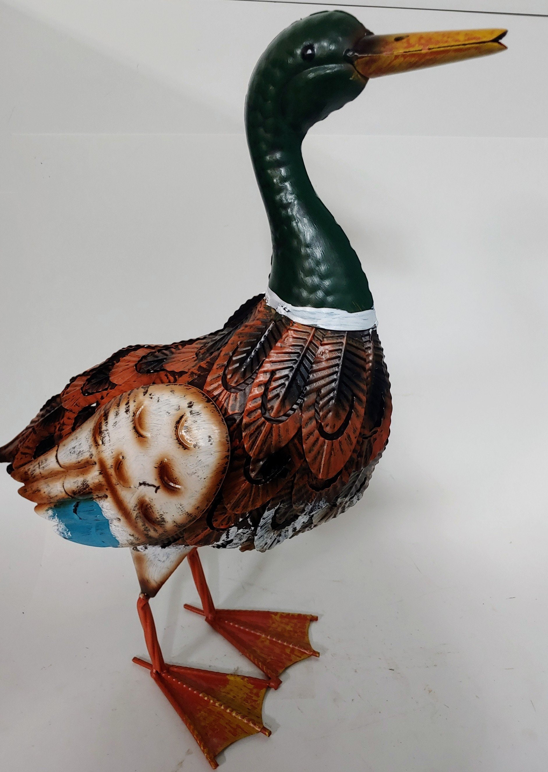 Metal Mallard Duck Statues Outdoor Standing Drake 18 Etsy