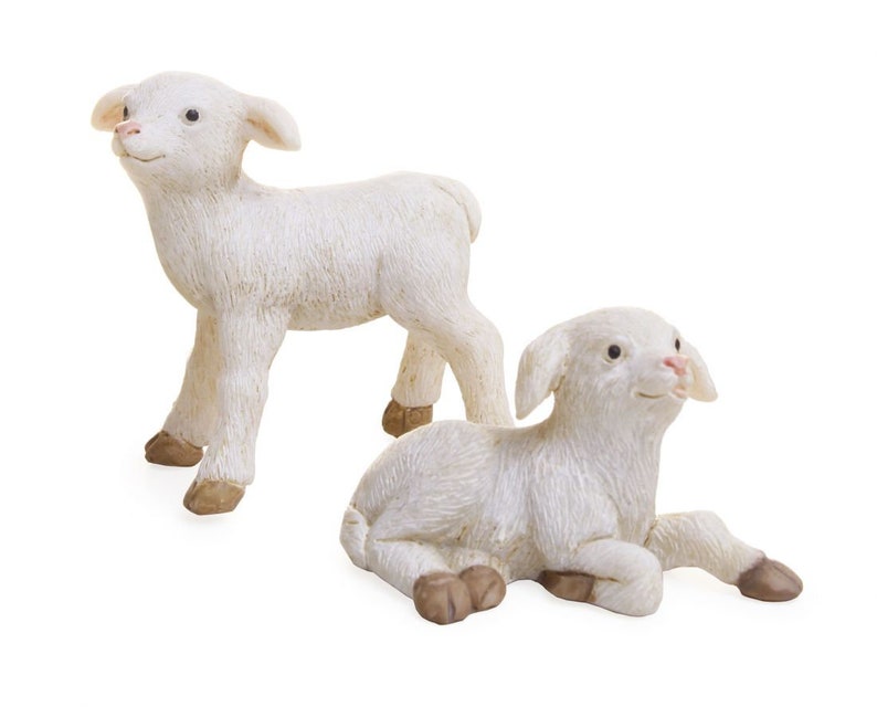 Set of 2 Sheep for your Fairy Garden - Lambs MG83 | Farm accesso Set of 2 Sheep for your Fairy Garden - Lambs MG83 | Farm accesso
