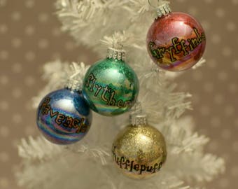 Harry Potter House Colors - Christmas Ornaments - Set of 4