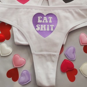 Valentine&#39;s Day Panties, Heart Shaped Thong, Sexy Lingerie, Gift for Her