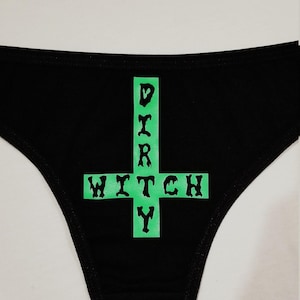 Halloween witch thong, upside down cross, witch underwear, witch panties, Halloween lover, witchy underwear, Halloween witch, gothic