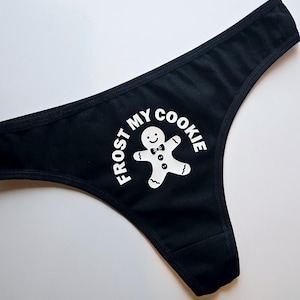 Christmas gingerbread man thong, Christmas lingerie, gingerbread man, Christmas underwear, frost, naughty xmas underwear, stocking stuffers