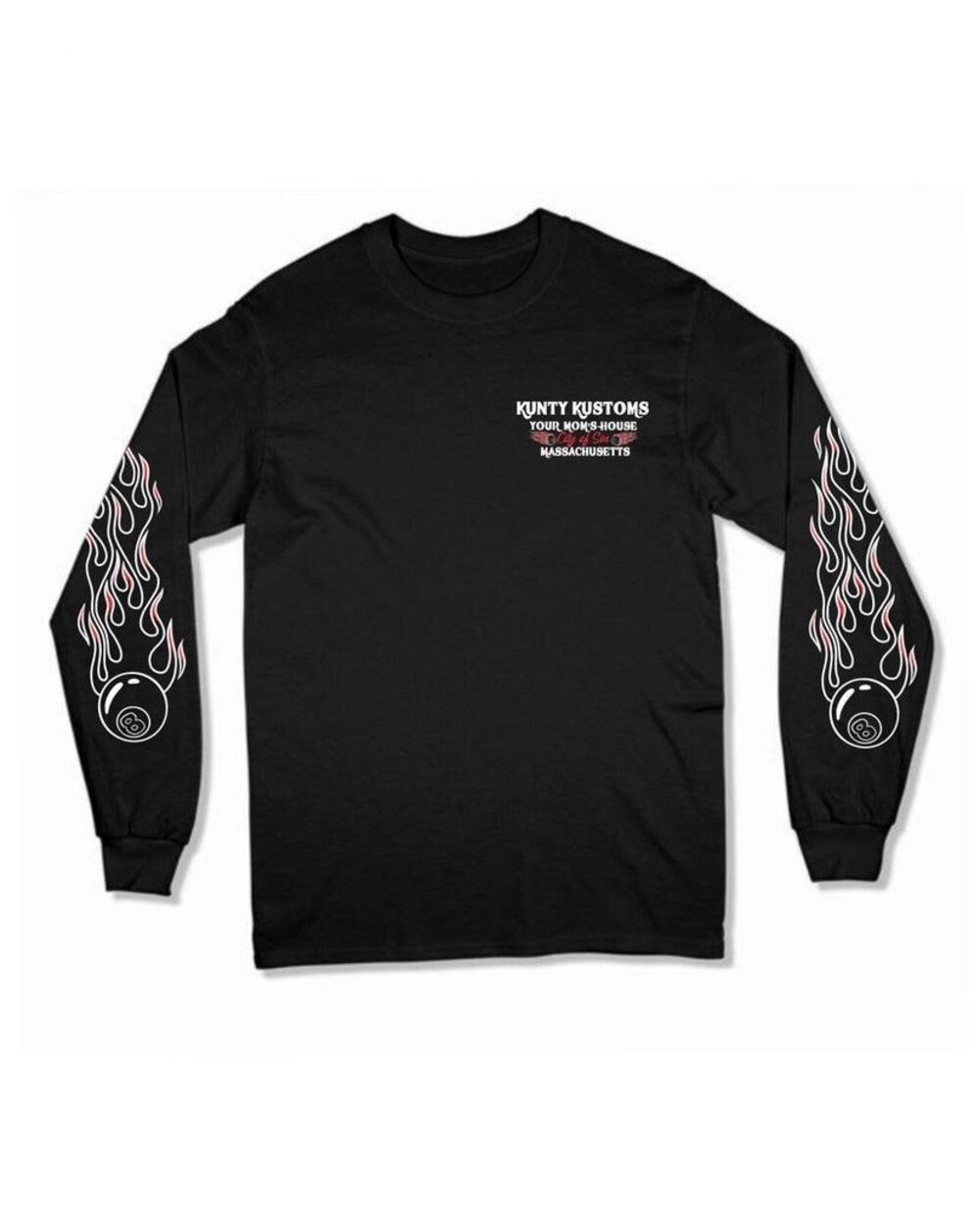 Motorcycle Long Sleeve Shirt, Unisex, Biker, Vintage Chopper, Cotton Long Sleeve, Eight Ball, Motorcycle Graphic Shirt, Screen Printed,