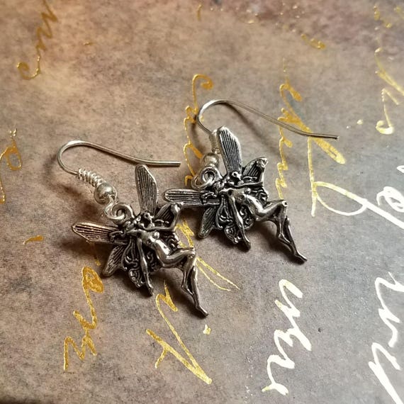 Silver Fairy Pixie Fae Earrings