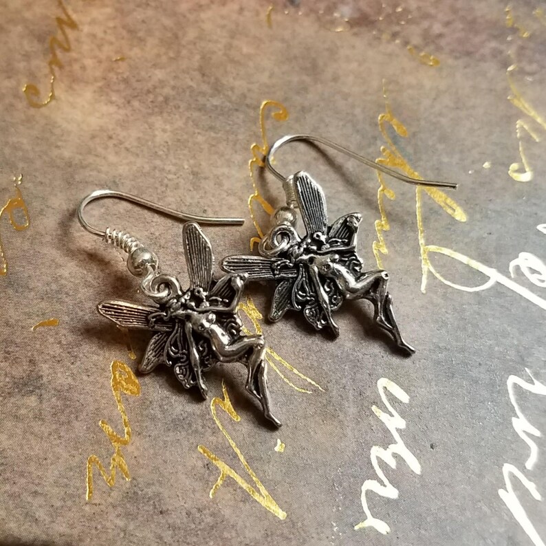 Silver Fairy Pixie Fae Earrings