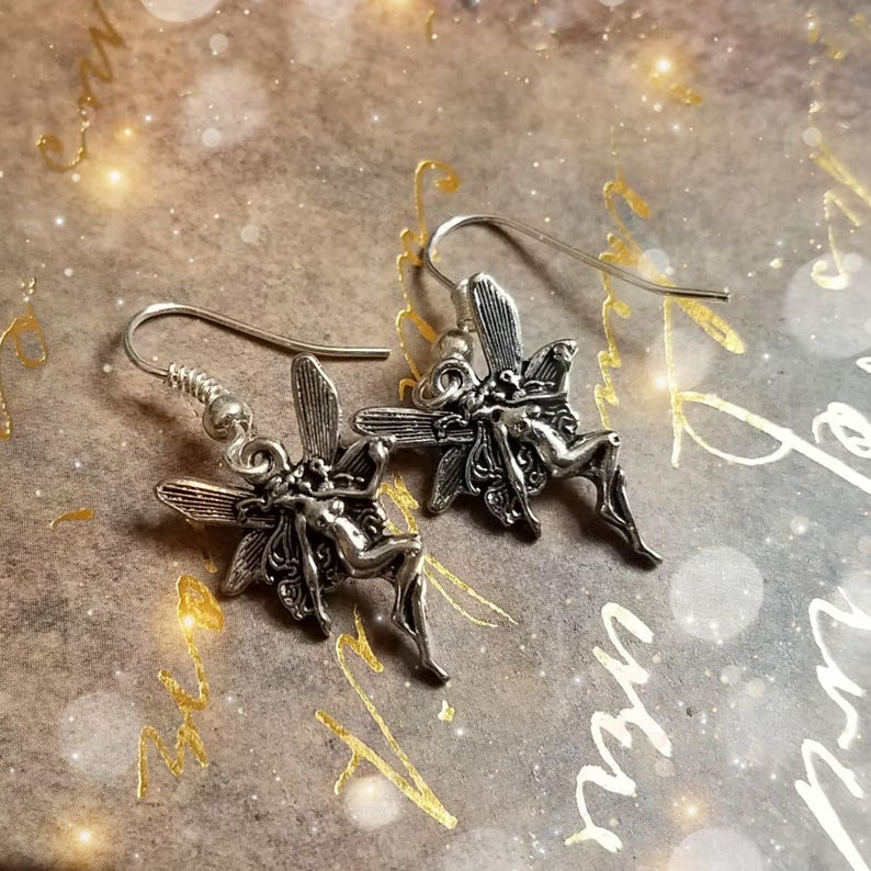 Silver Fairy Pixie Fae Earrings