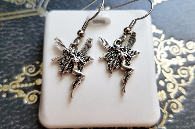 Silver Fairy Pixie Fae Earrings