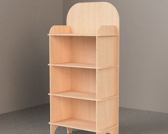 Flat Pack Plywood Bookshelf Display, Retail Stand for Pop Ups, Trade Shows, Craft Fairs