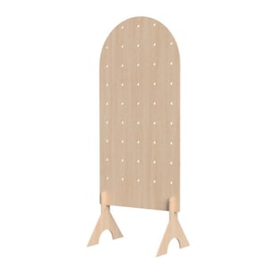 Freestanding Curved Top Pegboard made from Birch Plywood for Pop Ups, Boutiques and Retail Displays