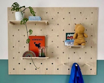 Modern Large Wall Hanging Pegboard with Diamond Scatter Pattern