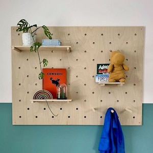 Modern Large Wall Hanging Pegboard with Diamond Scatter Pattern