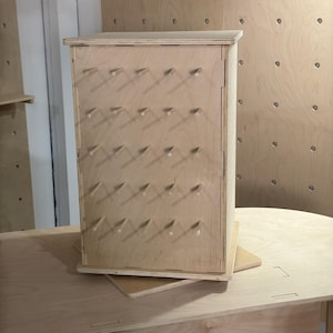 Rotating Plywood Jewelry Stand: Earring Display for Boutiques, Craft Shows & Pop-up Shops