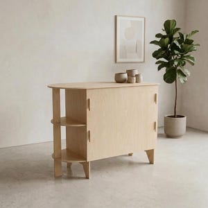Flat Pack Kiosk Counter, Birch Plywood Checkout Stand for Craft Fairs, Pop Ups & Retail